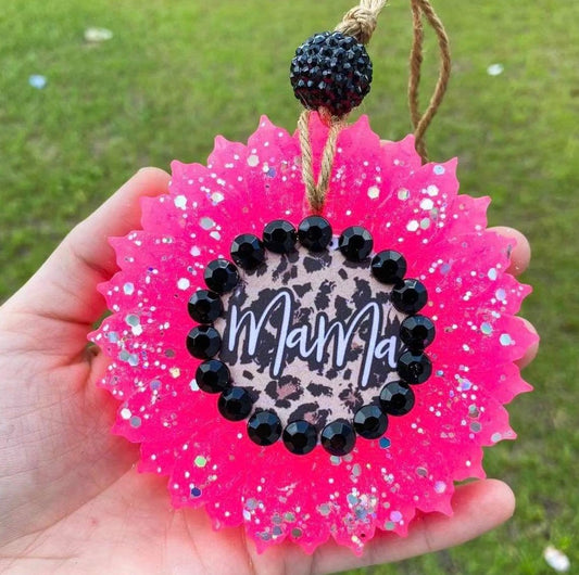 Pink Glitter Flower Mama